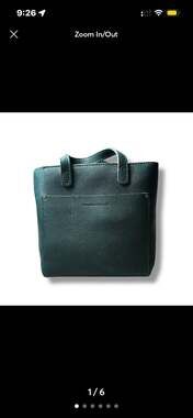 Portland Leather Almost Perfect Zip Mini Crossbody Tote Dark Green MSRP 132